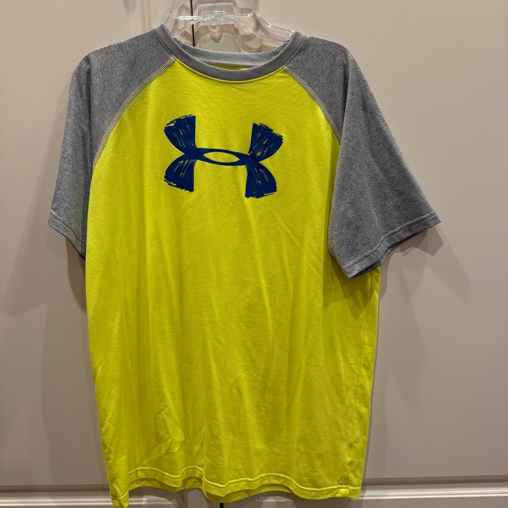 Under Armour Vibrant Yellow and Gray Tee